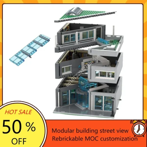 Modular Building Modern Library MOC (3082 Pieces) - Image 2