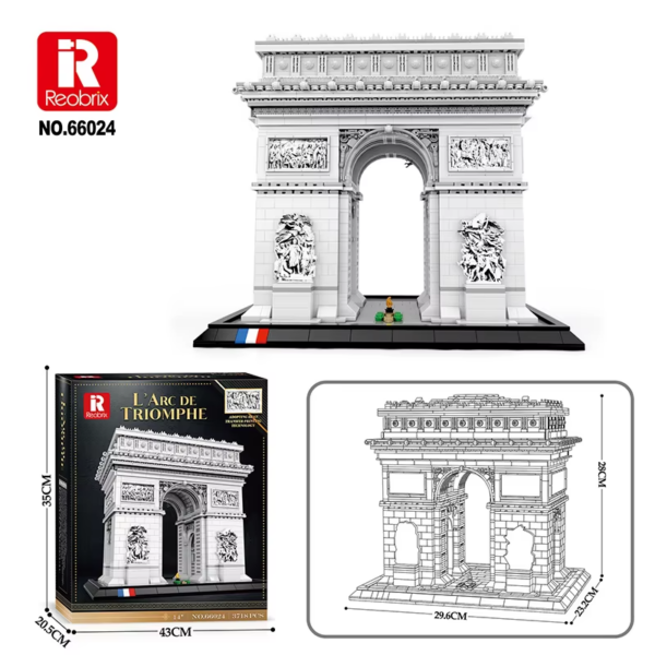 Reobrix L’Arc de Triomphe Brick Building Construction Set (No. 66024) - Image 4