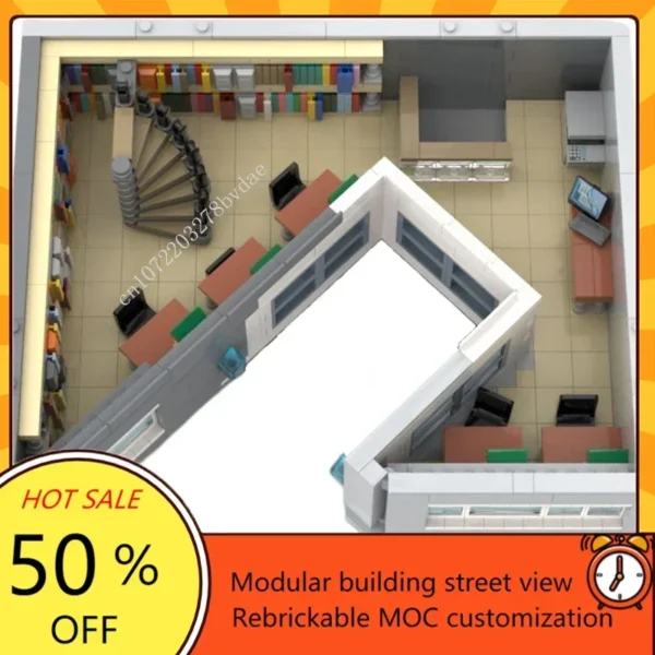 Modular Building Modern Library MOC (3082 Pieces) - Image 4
