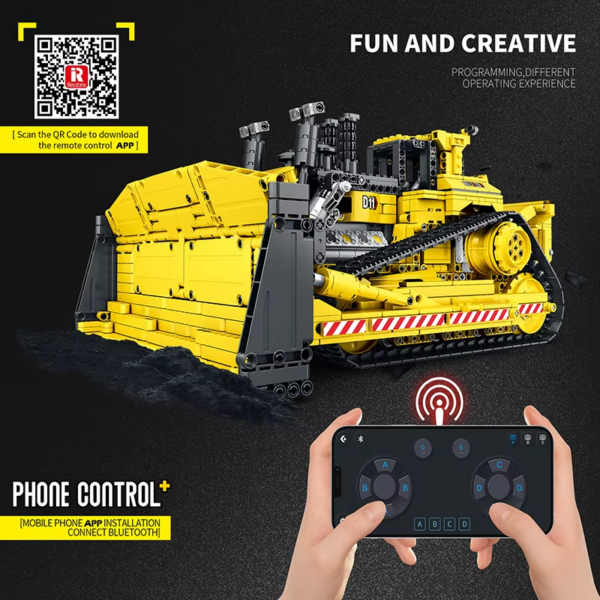 Reobrix Mechanical D11 Bulldozer Brick Building Set - Image 6