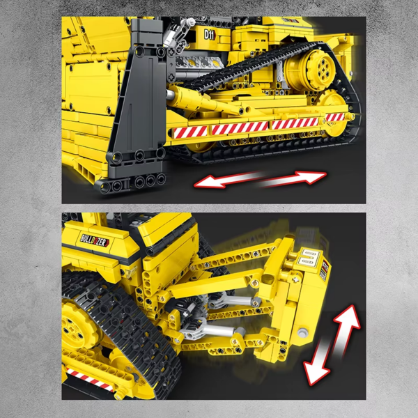 Reobrix Mechanical D11 Bulldozer Brick Building Set - Image 4