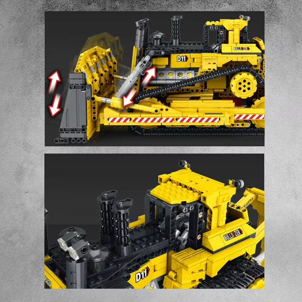 Reobrix Mechanical D11 Bulldozer Brick Building Set - Image 3